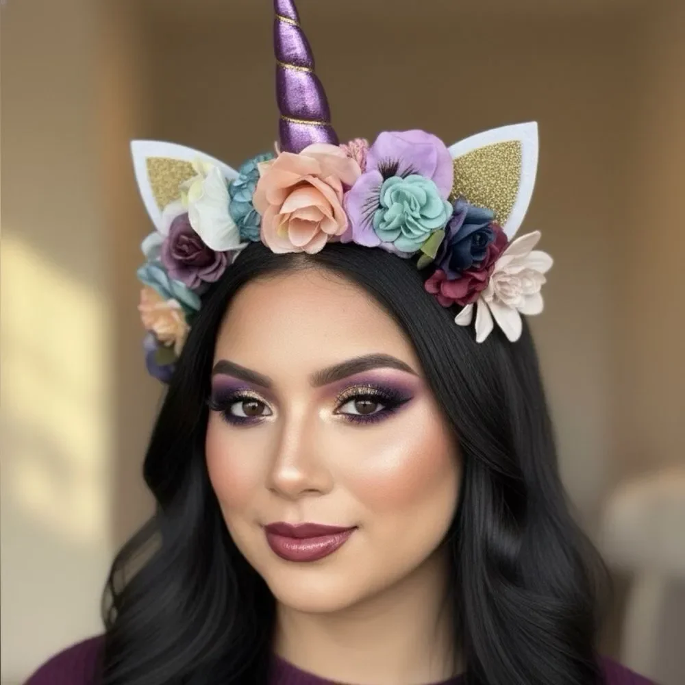 Cute & colorful Hand-crafted Unicorn flower crown